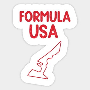 Formula USA Racing Circuit Car Map Grand Prix Race Sticker